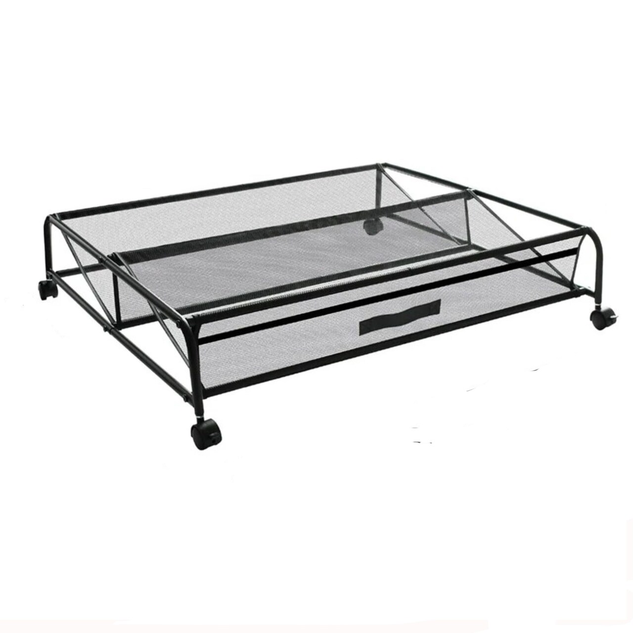 Under Bed Shoes Storage Organizer Metal Rolling Wheel Container Drawer Mesh Hole